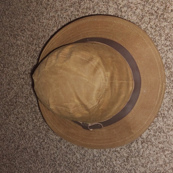 Vintage C.C FILSON Tin Cloth Waxed Canvas Packer Hat USA Safari Sz M - Picture 4 of 10